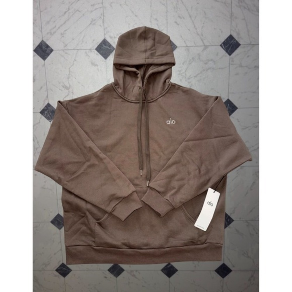 Alo Accolade Espresso Hoodie Pullover Women's NWT Size M